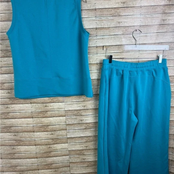 No Brand Teal Sleeveless Top and Pants Set Sz large - Picture 2 of 6
